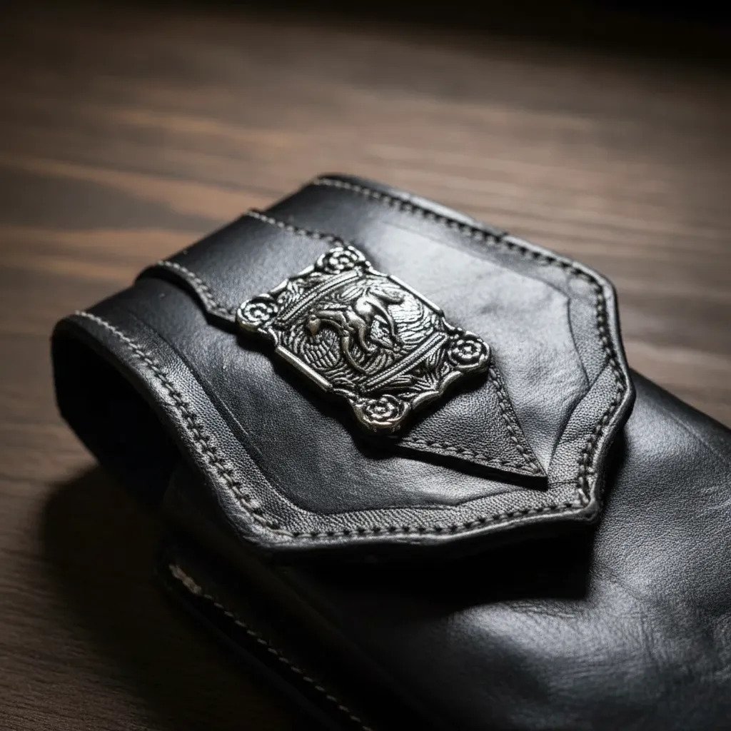 Funda Porta Celular de Piel – Nuevos Diseños - Horse - Negro