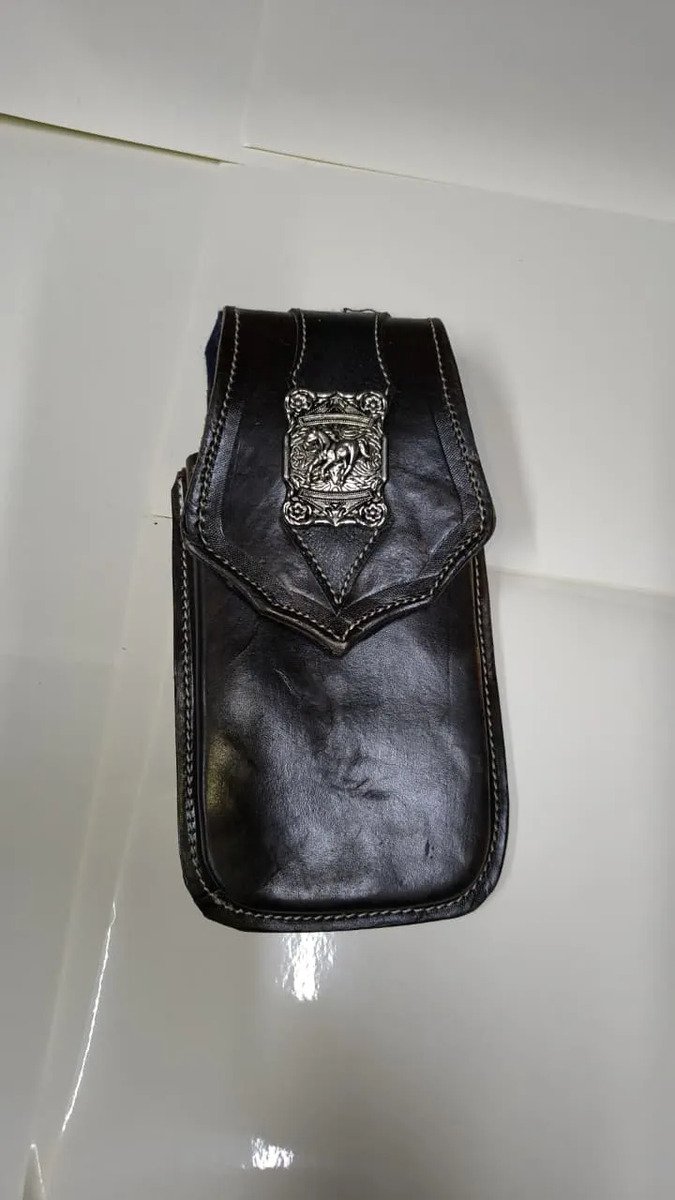 Funda Porta Celular de Piel – Nuevos Diseños - Horse - Negro