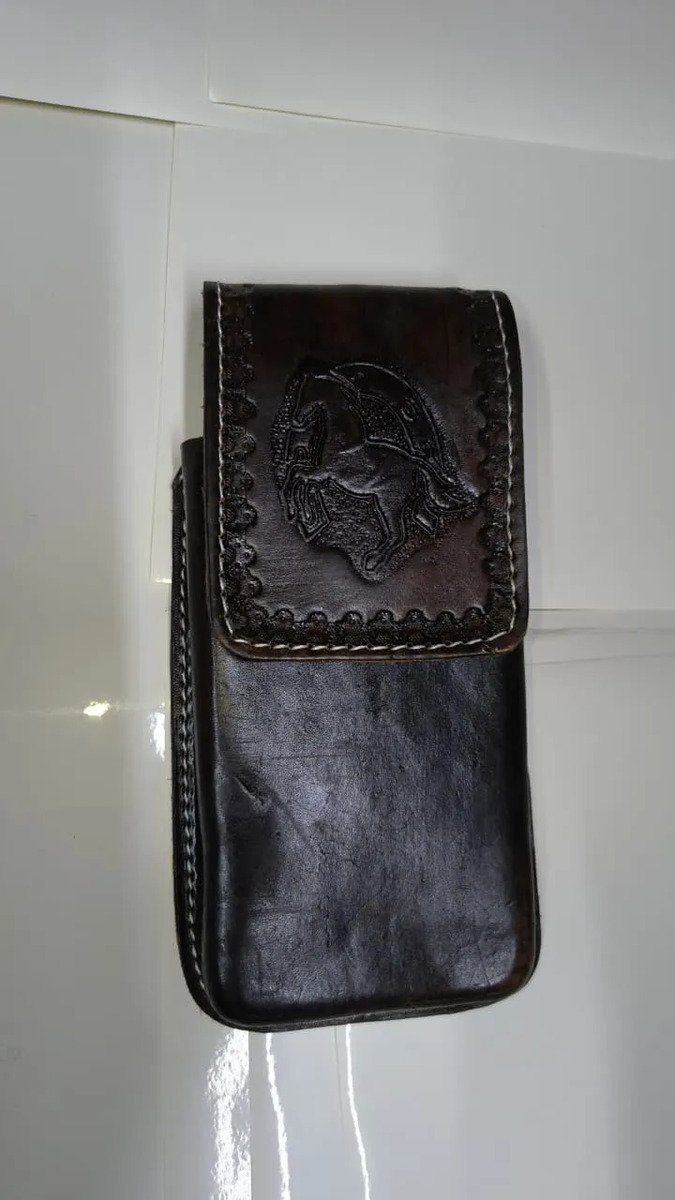 Funda Porta Celular de Piel – Nuevos Diseños - Horseh - Cafe oscuro