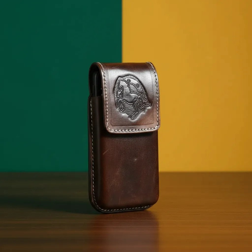 Funda Porta Celular de Piel – Nuevos Diseños - Hrro - Cafe