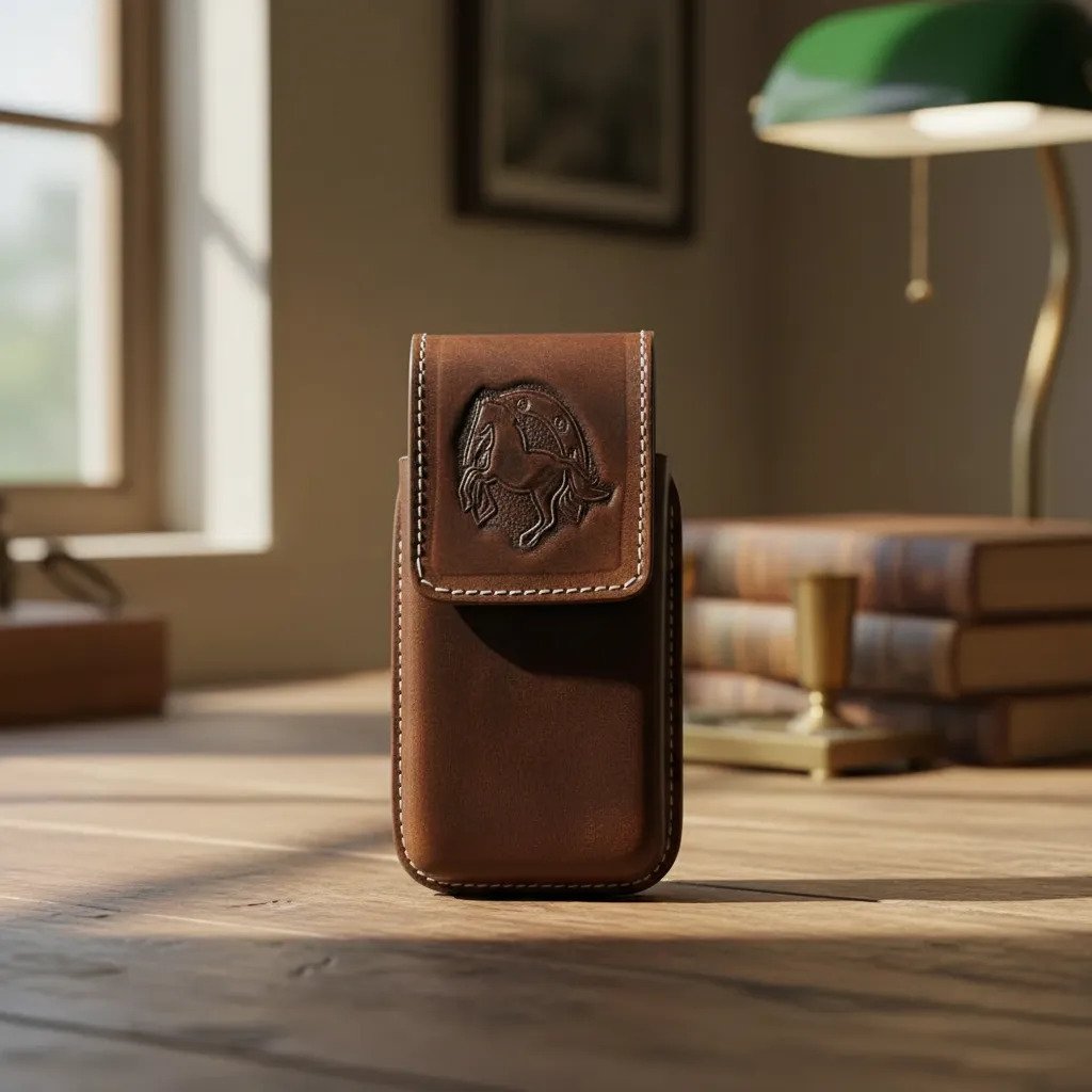 Funda Porta Celular de Piel – Nuevos Diseños - Hrro - Cafe