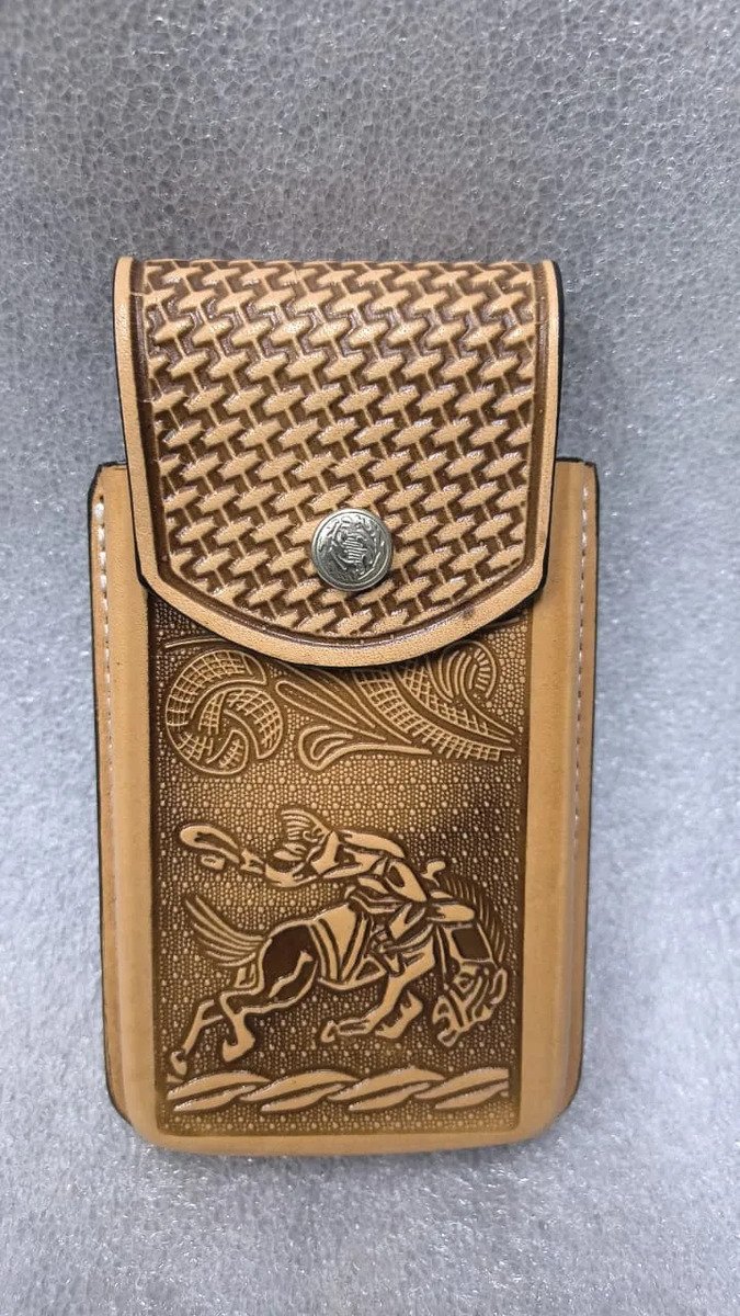 Funda Porta Celular de Piel – Nuevos Diseños - Hueso caballo - Beige