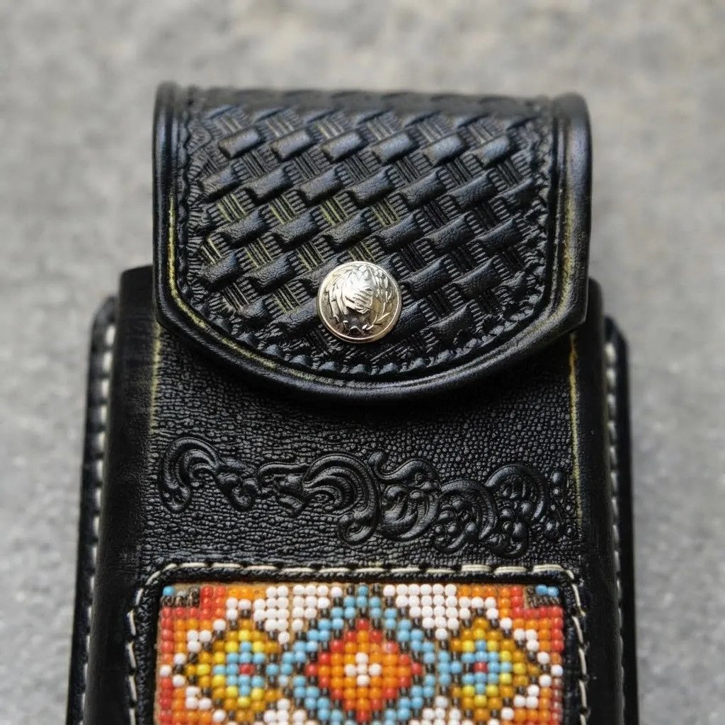 Funda Porta Celular de Piel – Nuevos Diseños - Rombocolors - Negro