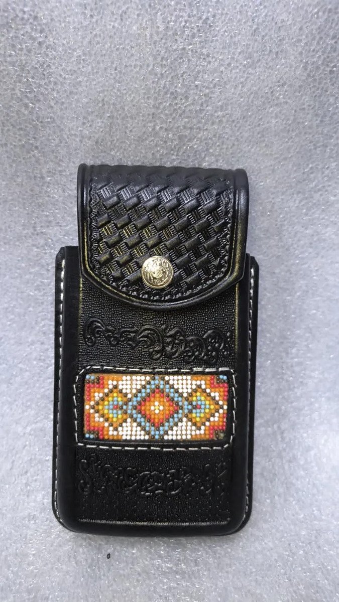 Funda Porta Celular de Piel – Nuevos Diseños - Rombocolors - Negro