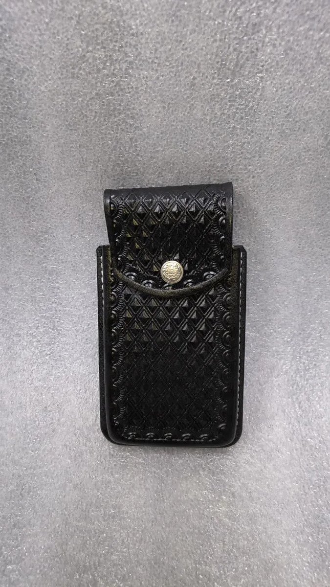 Funda Porta Celular de Piel – Nuevos Diseños - Romboide ngo - Negro