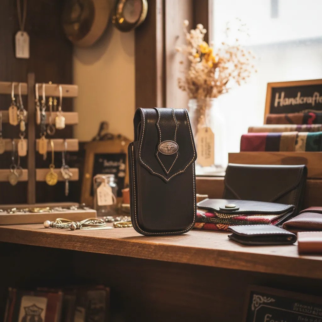 Funda Porta Celular de Piel – Nuevos Diseños - Boot - Cafe Torox - Cafe oscuro