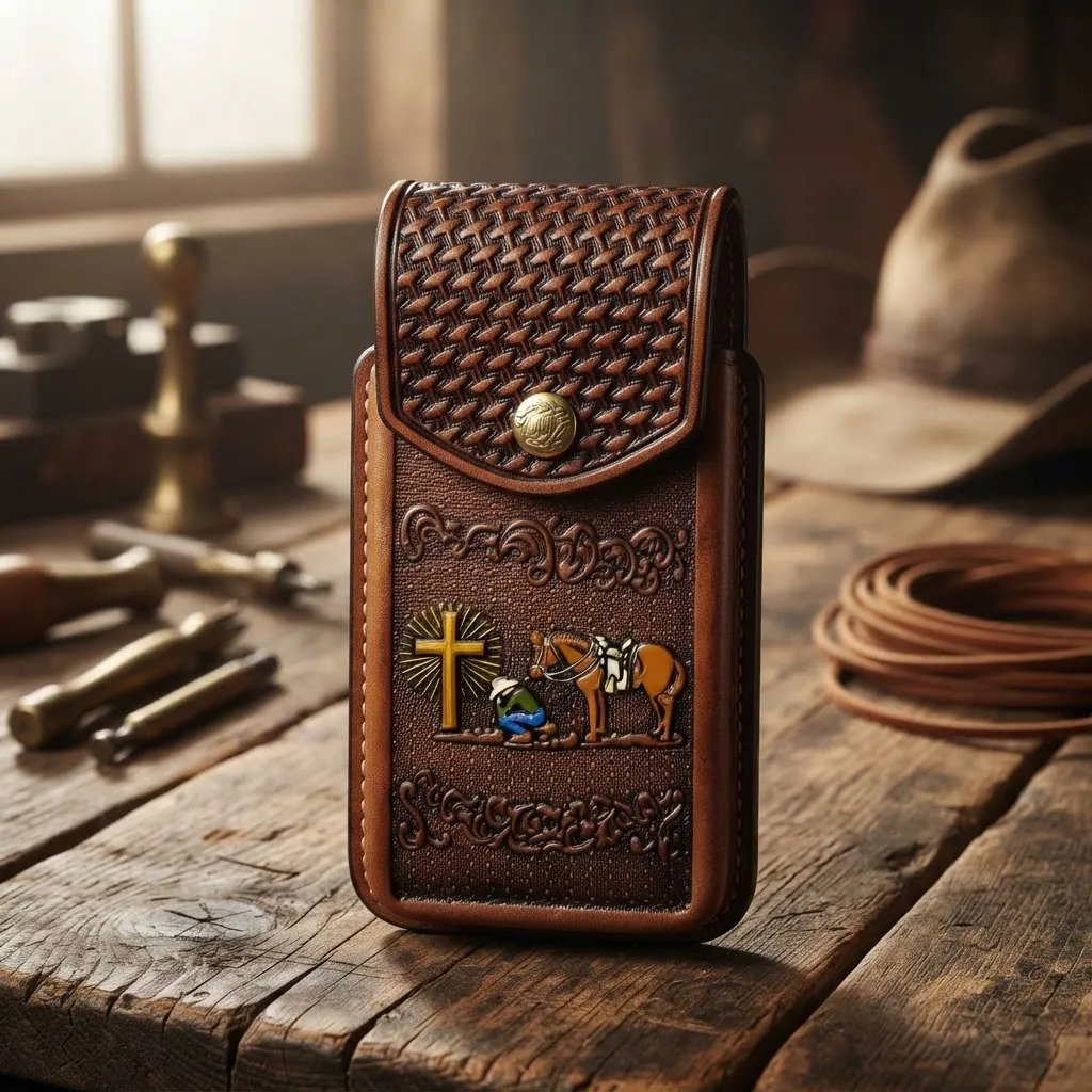 Funda Porta Celular de Piel – Nuevos Diseños - Boot - Cafe Tumbacolor - Cafe