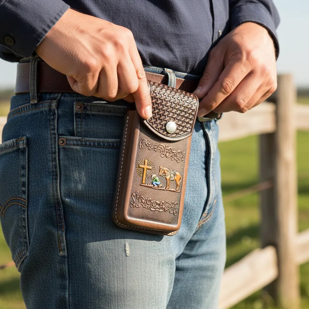Funda Porta Celular de Piel – Nuevos Diseños - Tumbacolor - Cafe