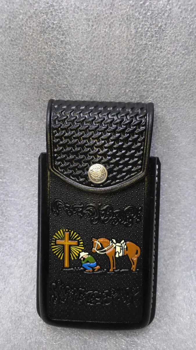 Funda Porta Celular de Piel – Nuevos Diseños - Boot - Cafe Tumbango - Negro