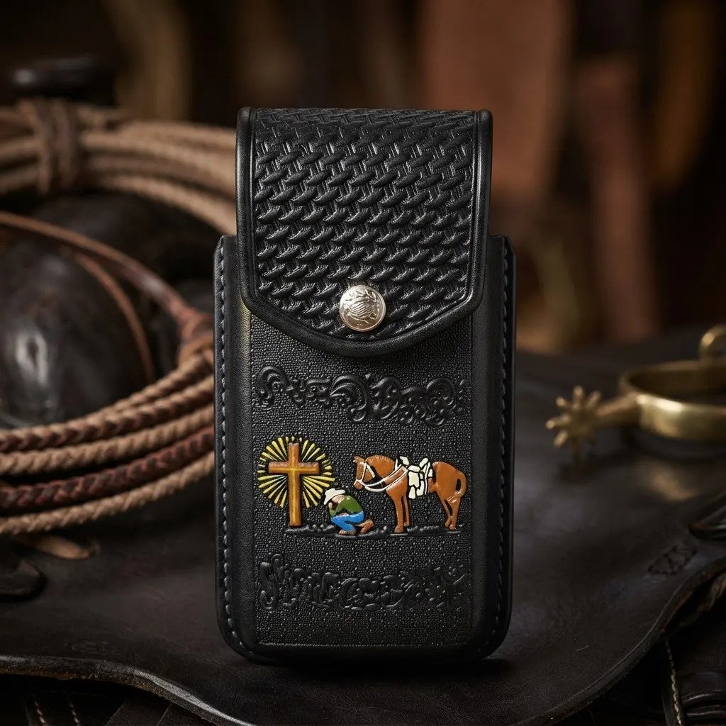 Funda Porta Celular de Piel – Nuevos Diseños - Tumbango - Negro