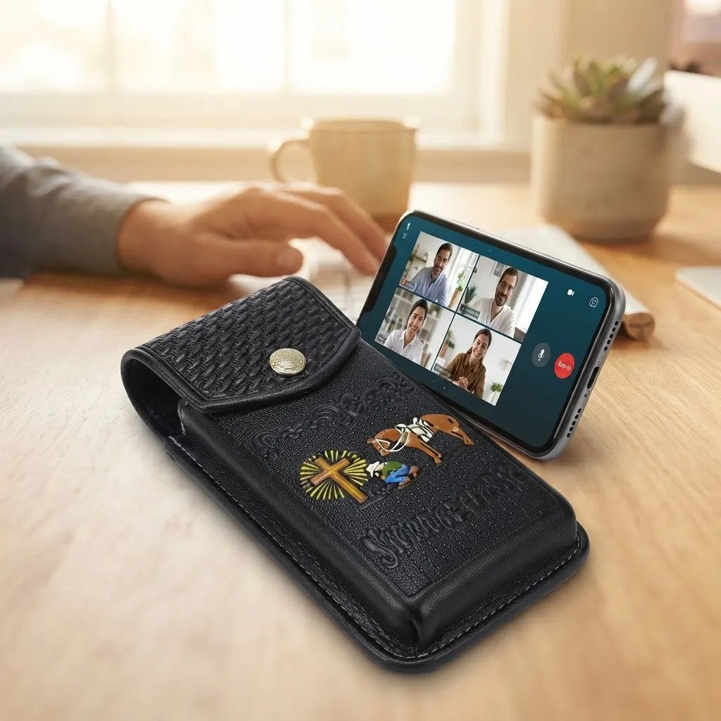 Funda Porta Celular de Piel – Nuevos Diseños - Tumbango - Negro