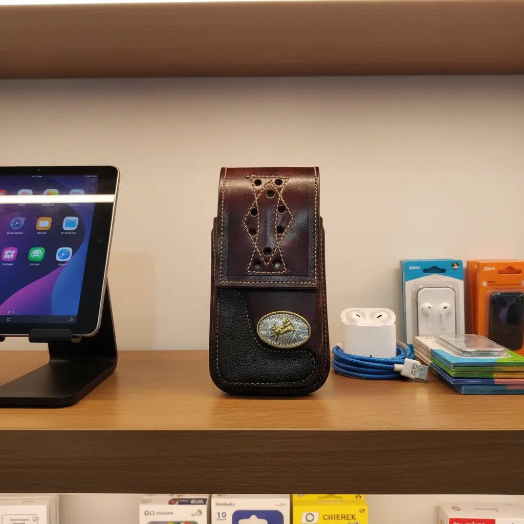 Funda Porta Celular de Piel – Nuevos Diseños - Boot - Cafe Vaquero c - Cafe tinto