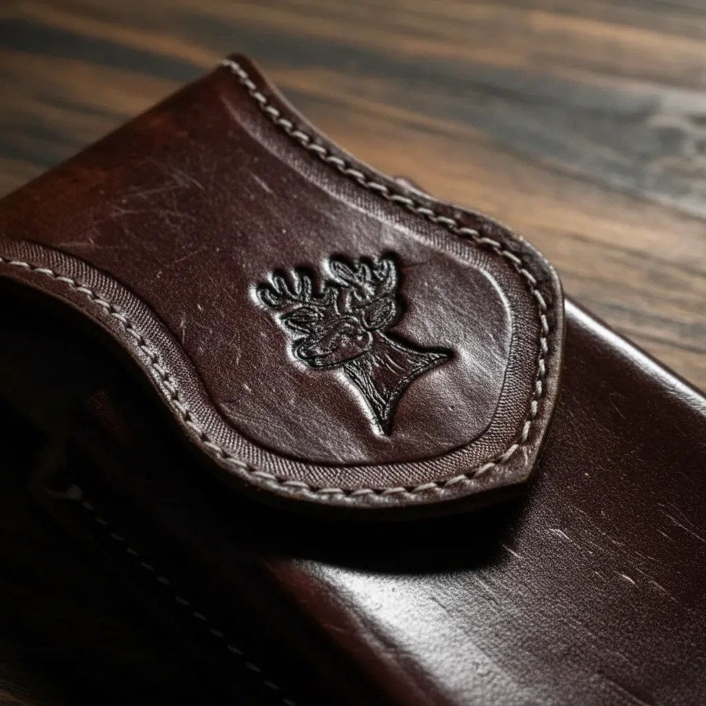 Funda Porta Celular de Piel – Nuevos Diseños - Venado - Cafe tinto