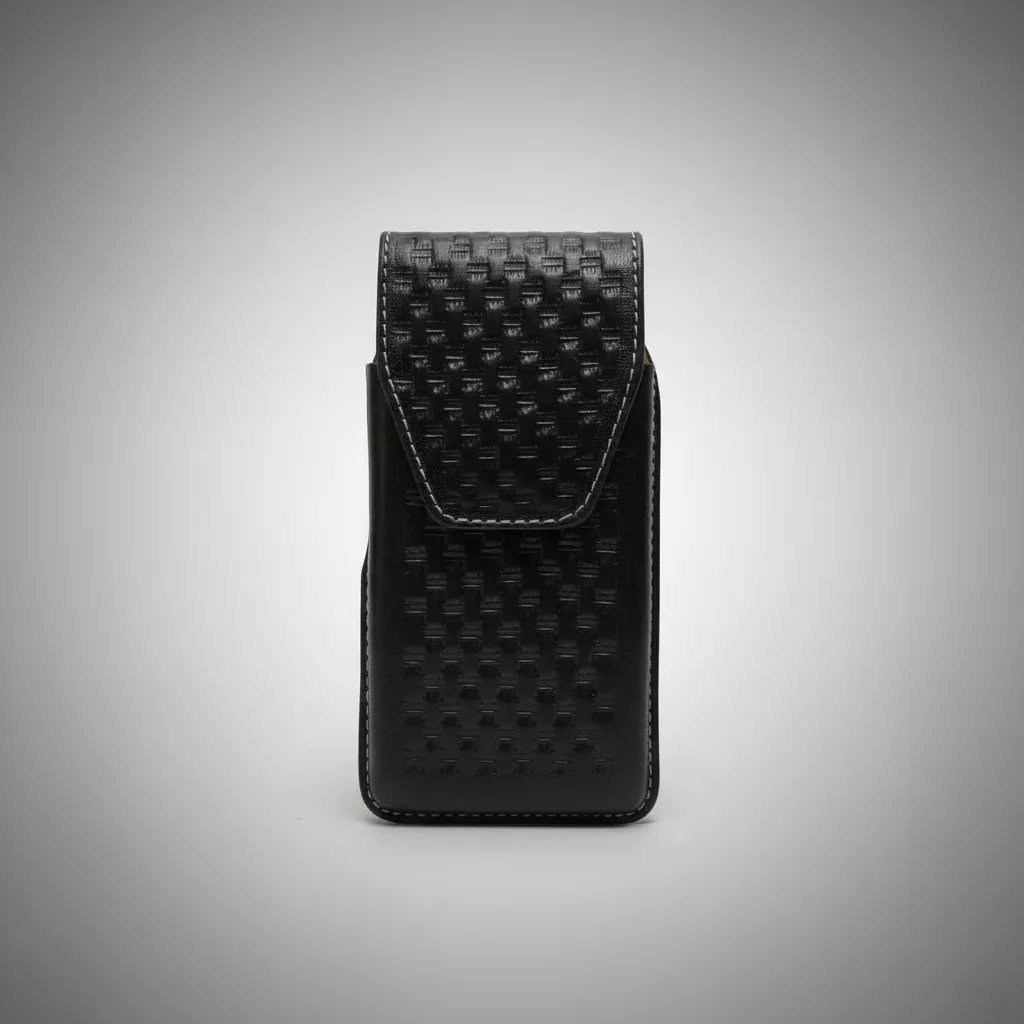 Funda Porta Celular Piel De Res Vaqueta Artesanal - f-tejida - Cafe Oscuro