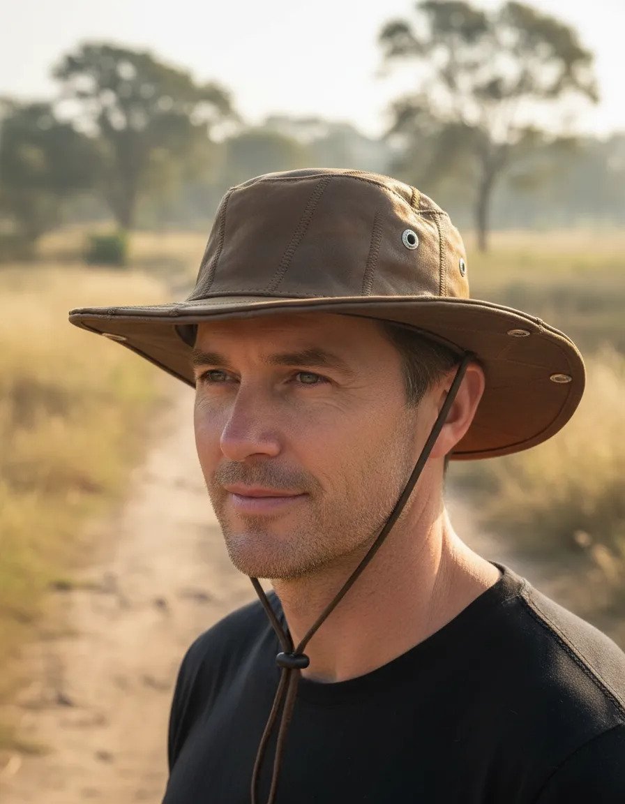 Gorro de Cazador Unisex de Piel - Piel Café