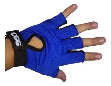 Guantes sin Dedos Las Kalaveras - GRANDE / Azul
