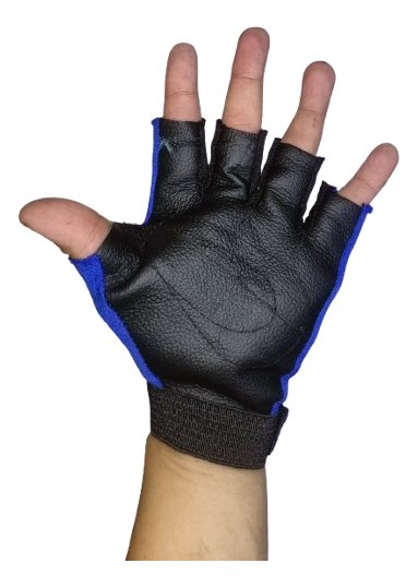 Guantes sin Dedos Las Kalaveras - GRANDE / Azul