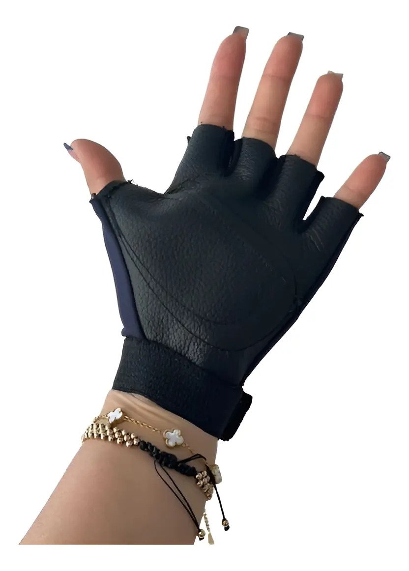 Guantes sin Dedos Las Kalaveras Grande / Azul oscuro