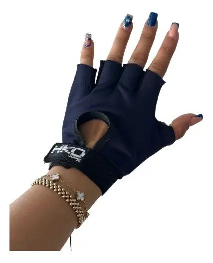 Guantes sin Dedos Las Kalaveras - Grande / Azul oscuro