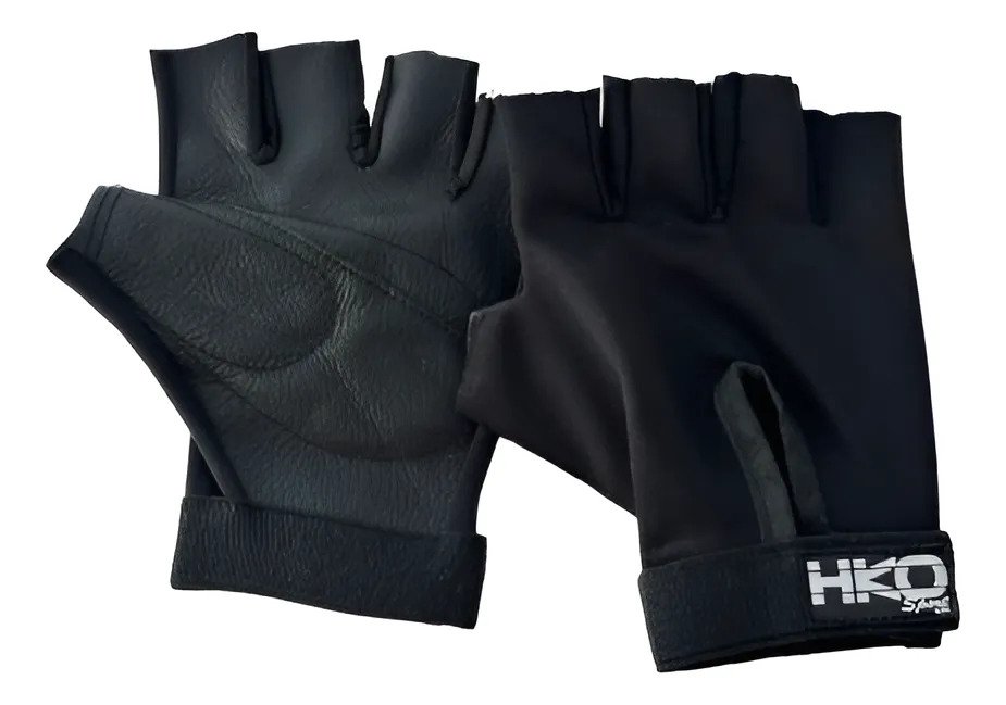 Guantes sin Dedos Las Kalaveras Negro / GRANDE