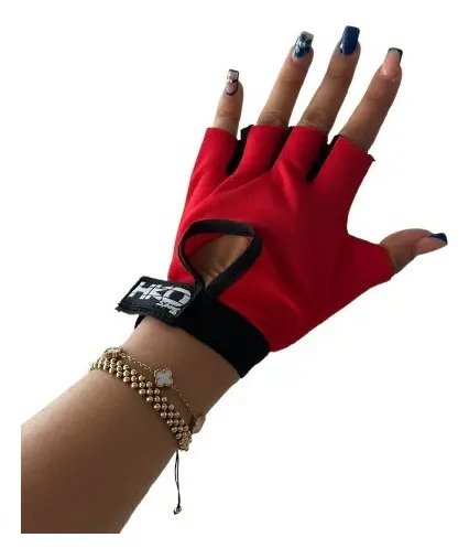 Guantes sin Dedos Las Kalaveras - Rojo / MEDIANO