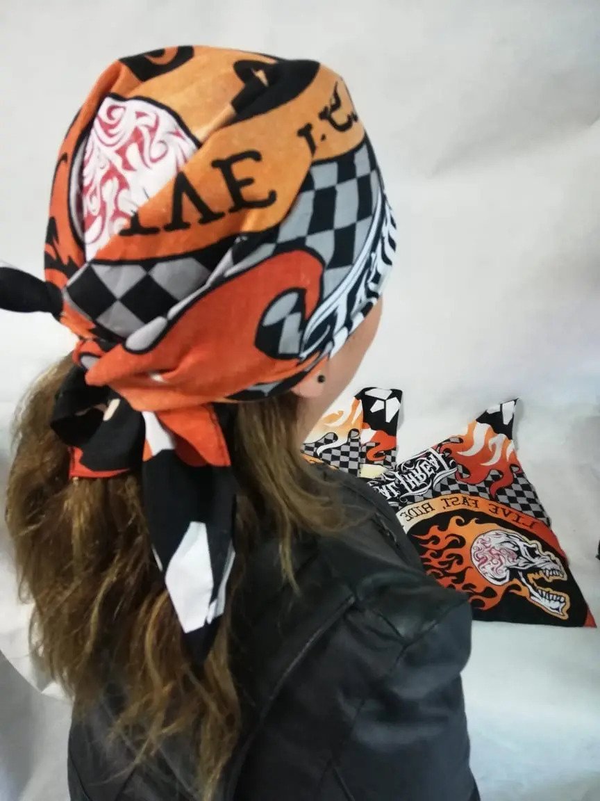 Paño Chopper Calavera Fuego