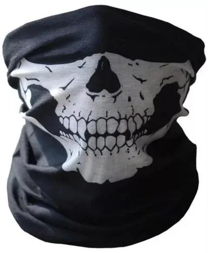 Pasamontañas de Licra - Negro Liso Con Calavera
