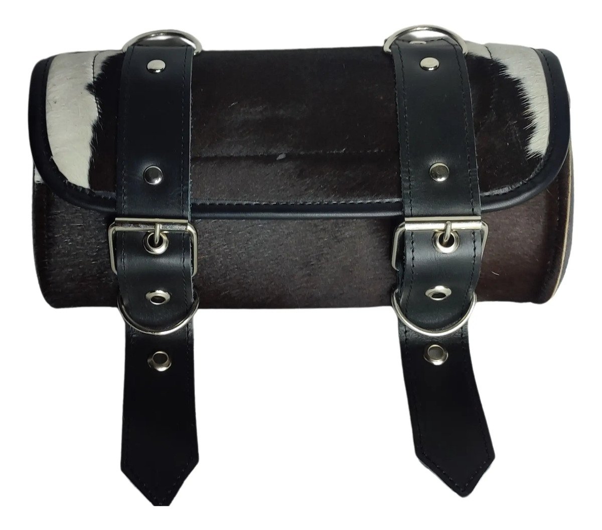 Portaherramientas de Piel de Vaca 25x15 cm - Blanco Negro con Bco