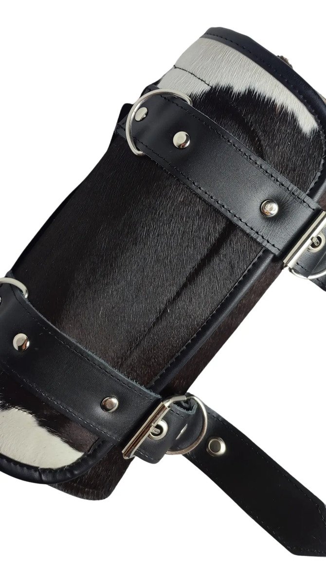 Portaherramientas de Piel de Vaca 25x15 cm - Negro con Bco
