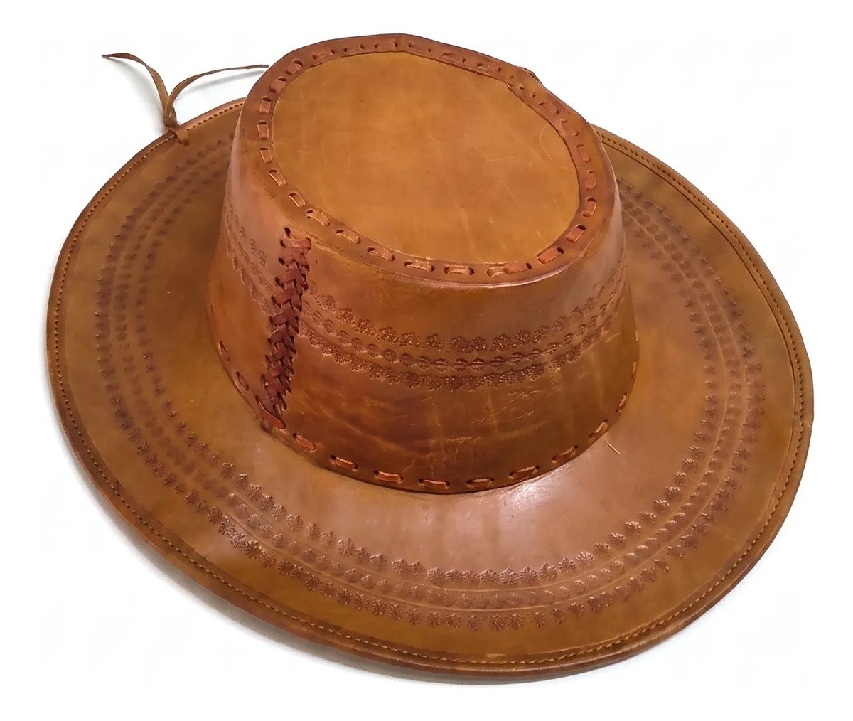 Sombrero de Piel de Res Artesanal - Piel Claro - Liso