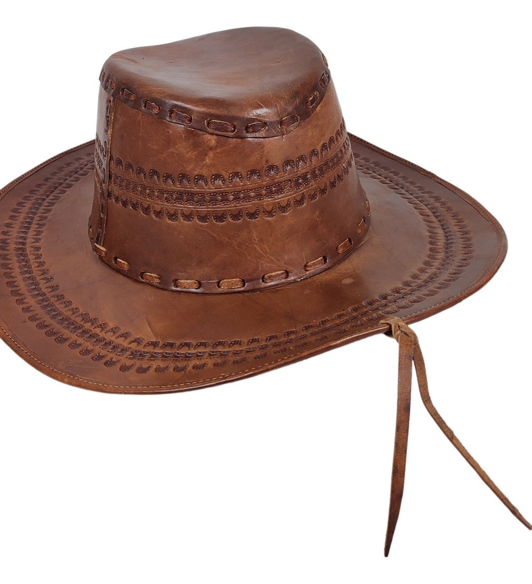 Sombrero Explorer Unisex 100% Piel - M-58-60 / Café obscuro