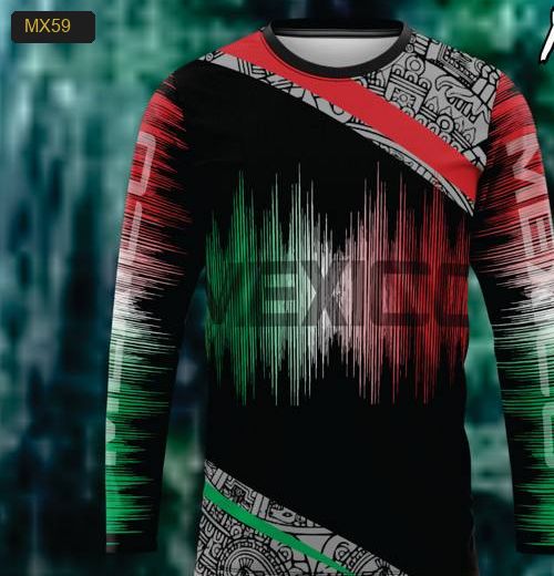 Playera Manga Larga Linea México Modelo MX59