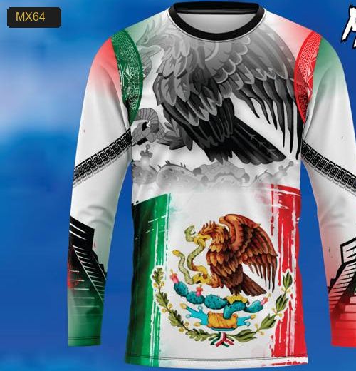 Playera Manga Larga Linea México Modelo MX64