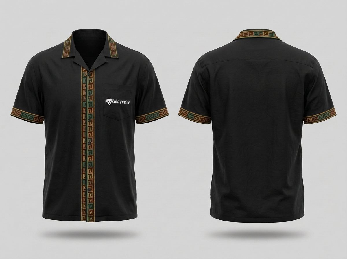 Camisa de Botones Manga Corta Animales Ancestrales Serpiente · Modesta