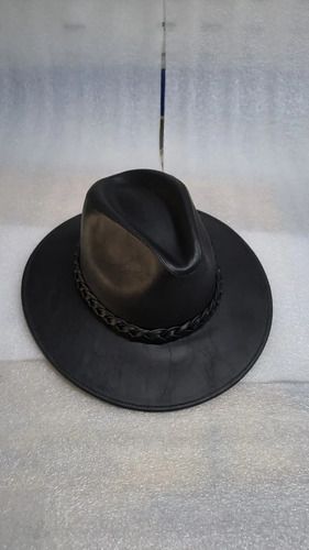 Sombrero de Piel de Res Artesanal Café - Listón