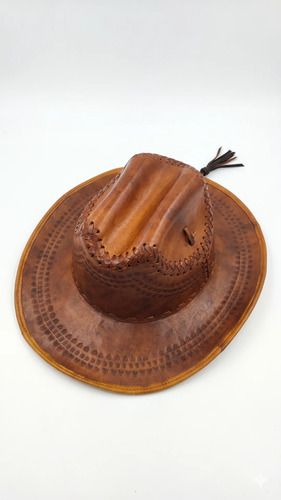 Sombrero de Piel de Res Artesanal Piel Medio - Tejido